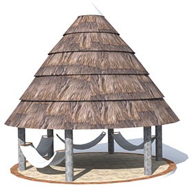 Round pergola house ranc 3D Object | FREE Artlantis Objects Download